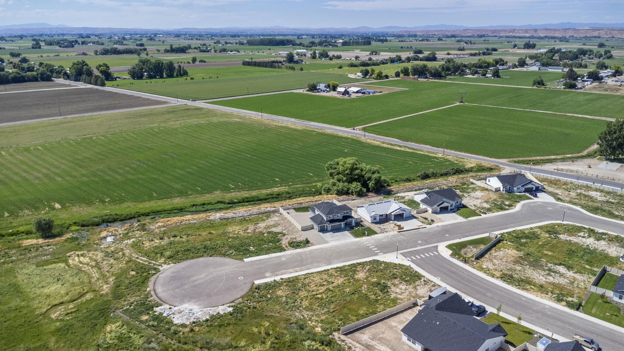 Aerial view of a Bear Homes neighborhood in the Treasure Valley, Idaho