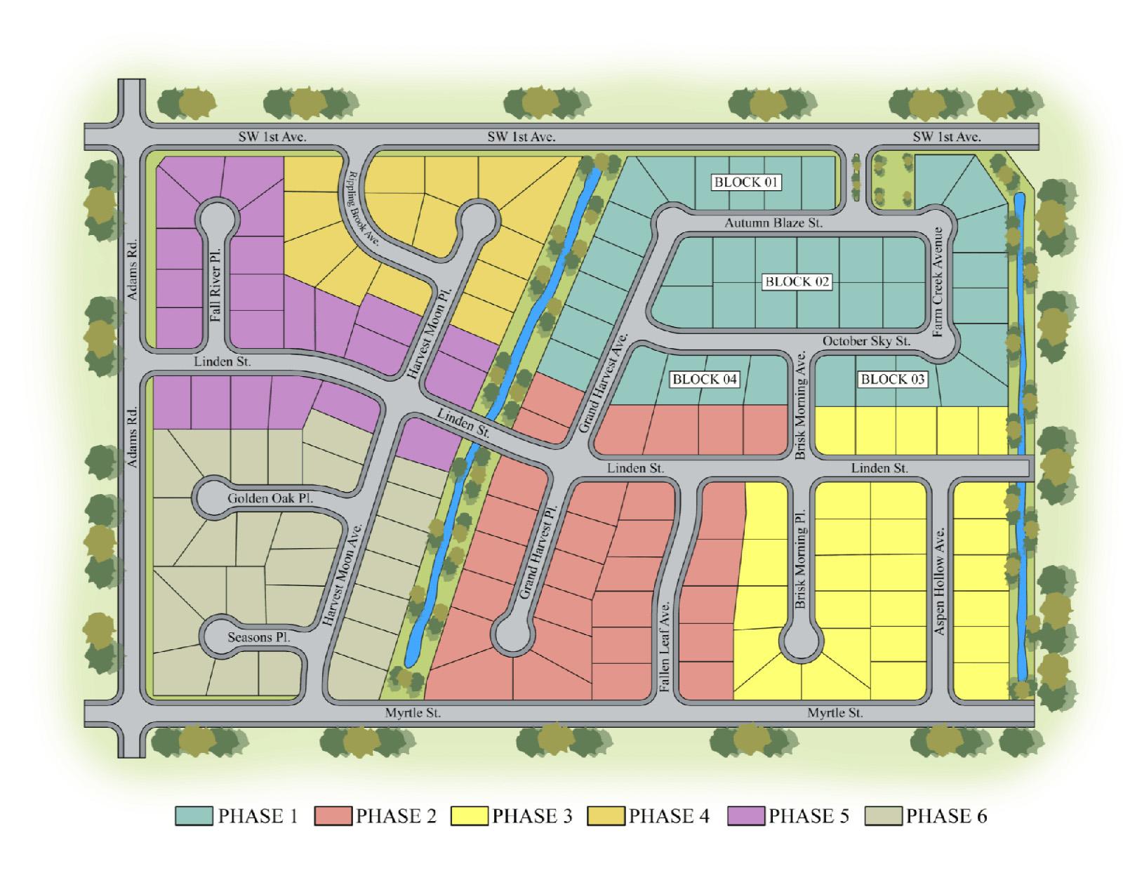 Site plan map of the Harvest Creek community in New Plymouth, Idaho